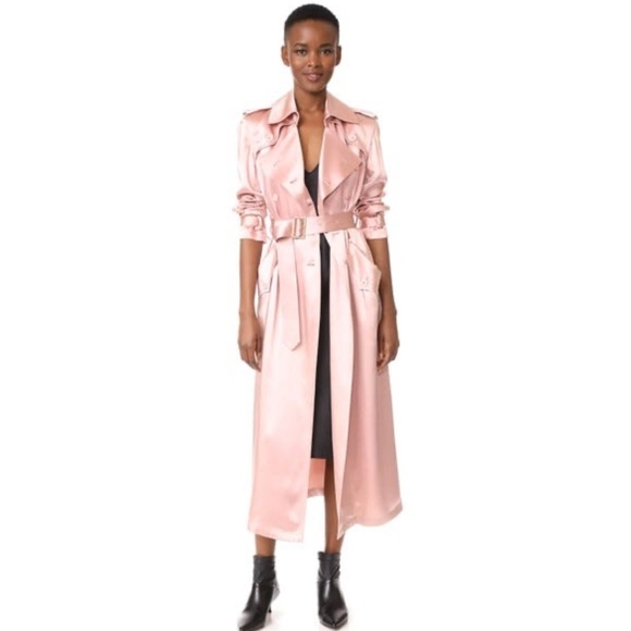 NWT Fleur de Mal Satin Trench Coat Size 6 $895 Retail - Picture 7 of 12